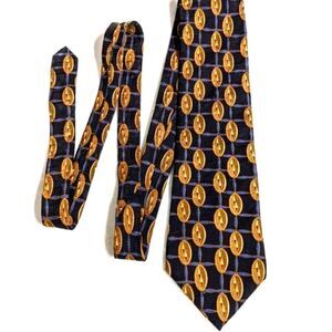 Vintage Bill Blass Men's X-Long 100% Silk Tie - Geometric Motif